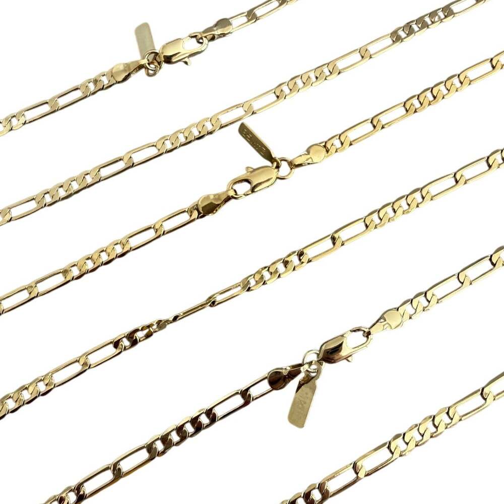 3mm 24 Karat Gold Bond Plated Chains 16" 18" 20" NEW Layers Necklace Streetwear